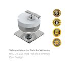 Ver imagem 2 de Saboneteira de Balcão Woman Ba0128.232 Inox Polido e Branco Zen Design