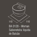 Ver imagem 3 de Saboneteira de Balcão Woman Ba0128.232 Inox Polido e Branco Zen Design