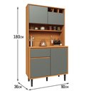 Ver imagem 4 de Cantinho do Café Movelove Easy Armário Compacto 4 Portas 1 Gaveta com Balcão Multiuso