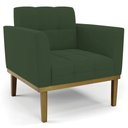 Ver imagem 1 de Poltrona Decorativa Base Madeira Castanho Ana Veludo Verde - Ibiza