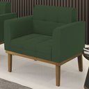 Ver imagem 2 de Poltrona Decorativa Base Madeira Castanho Ana Veludo Verde - Ibiza