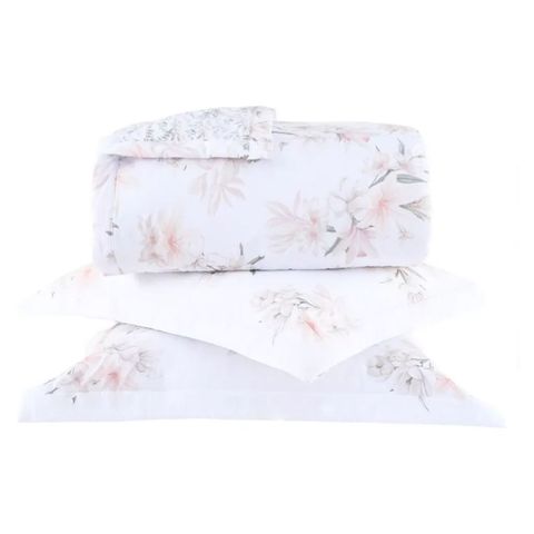 Cobreleito Queen 3 Pçs Percalle Orquidário 180 Fios Buddemeyer
