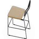 Ver imagem 7 de Kit 05 Banquetas Altas Sala Jantar Fixa Allana L02 Couríssimo Preto Linho Bege Escuro - Lyam Decor