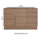 Ver imagem 3 de Balcão Gabinete de Pia Madesa Stella 2 Portas e 3 Gavetas (Sem Tampo e Pia) Rustic