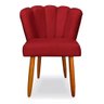 Cadeira Poltrona Sala Jantar Penteadeira Pétala Suede Vermelho - 3