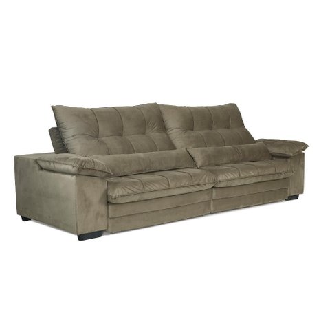 Sofá Retrátil Reclinável 2,10m com Molas e Espuma D33 Biondi Veludocristal - Netsofas - Castor
