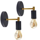 Ver imagem 1 de Kit 2 Arandelas Luminária Parede Cama Lavabo Sala Preto Ouro