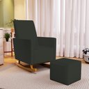 Ver imagem 2 de Poltrona de Amamentação com Balanço Ravena W01 Linho Verde Musgo - Lyam Decor