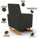 Ver imagem 4 de Poltrona de Amamentação com Balanço Ravena W01 Linho Verde Musgo - Lyam Decor