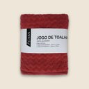 Ver imagem 1 de Jogo de Toalha com 2 Peças Midelt Algodão Vermelho - A\casa