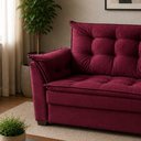 Ver imagem 4 de Sofá Alice 2 Lugares 140cm Bordô Suede Premium Pequeno