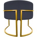 Ver imagem 2 de Poltrona Decorativa Recepção Luna Suede Cores Base de Ferro Dourada - Preto, Suede