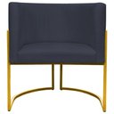 Ver imagem 5 de Poltrona Decorativa Recepção Luna Suede Cores Base de Ferro Dourada - Preto, Suede