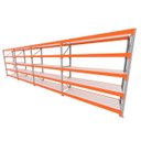 Ver imagem 1 de Mini Porta Pallet 200 Kg por Nivel Inicial +3 Continuação com 5 Niveis Laranja com Mdf Branco