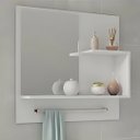 Ver imagem 3 de Kit Gabinete de Banheiro 60cm com Cuba Mármore e Espelheira:branco/preto