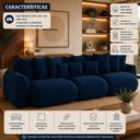 Ver imagem 7 de Sofá Retrátil 6 Lugares Veludo Armani 2,90 Mts Azul