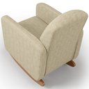Ver imagem 2 de Poltrona de Amamentação com Balanço e Puff Orgânico Saori W01 Linho Bege - Lyam Decor