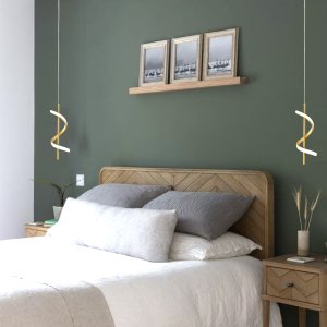 3 Pendente Espiral Linear Led Dourado Escritorio Sala Bet31