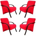 Ver imagem 1 de Kit 4 Poltronas Vênus 1 Lugar Suede Vermelho