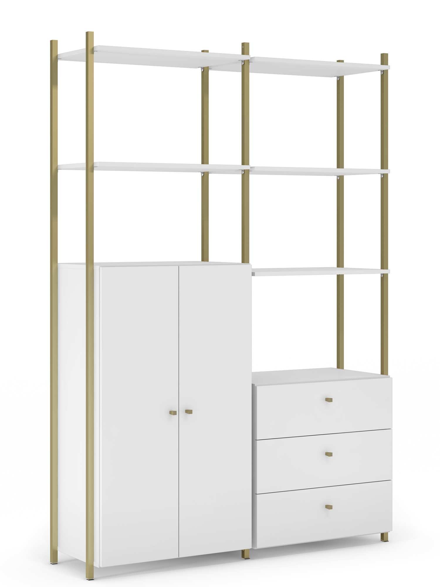 Armário Organizador Metálic Combo 005 Móveis Estrela Rosê/Off White ...