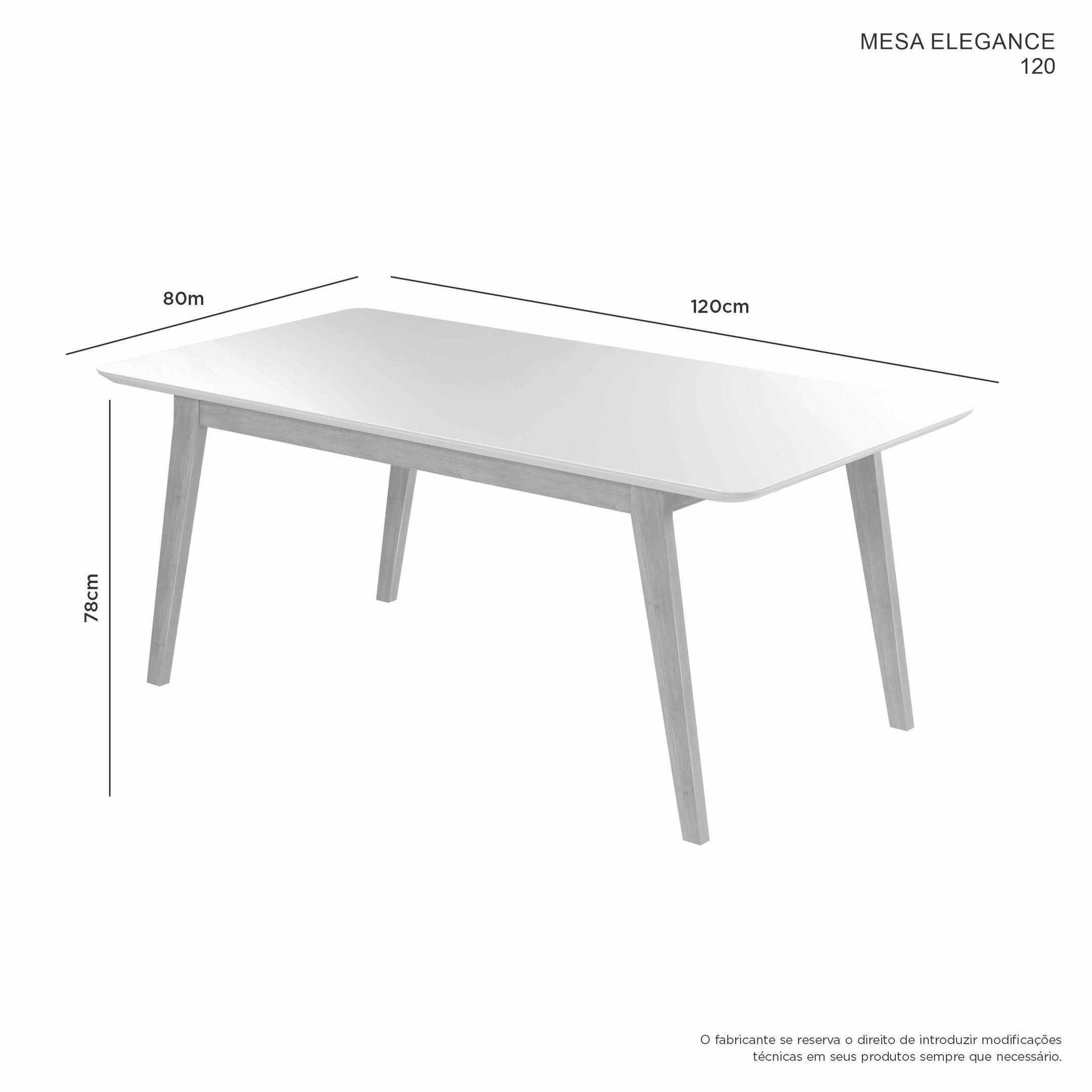 Mesa Elegance Tampo Vidro 120cm Canto Copo - 3