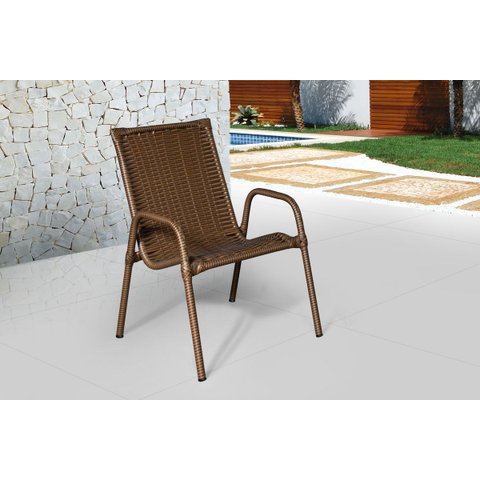 Cadeira Area, Jardim, Quintal Cor Chocolate - Kit 2 Peças