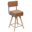 Ver imagem 1 de Banqueta Cadeira Decorativa Barcelona 73cm com Encosto Corano Amarula - Desk Design