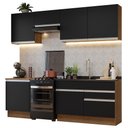 Ver imagem 3 de Armário de Cozinha Completa 240cm Rustic/Preto Glamy Madesa 08