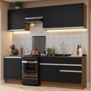Ver imagem 2 de Armário de Cozinha Completa 240cm Rustic/Preto Glamy Madesa 08