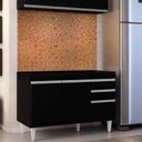 Ver imagem 2 de Balcão de Cozinha Lavanderia sem Tampo 02 Gavetas Beth Preto 120 cm - D’Rossi
