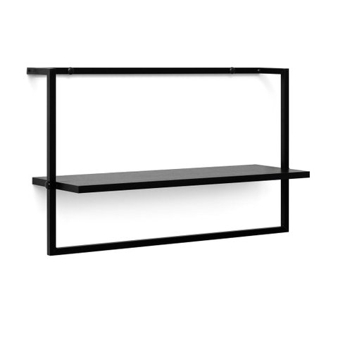 Prateleira com Suporte Estilo Industrial 45 x 65 cm Preta Bemfixa