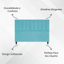 Ver imagem 3 de Cabeceira para Cama King 195 Cm Suede Azul Turquesa