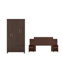 Ver imagem 1 de Conjunto Guarda Roupa 6 Portas e Cabeceira Serena Cafe Touch