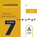 Ver imagem 3 de Pendente Luminaria Lustre de Teto Jabuticaba de 7 Globos Decoração Casa Cozinha Sala Escritório