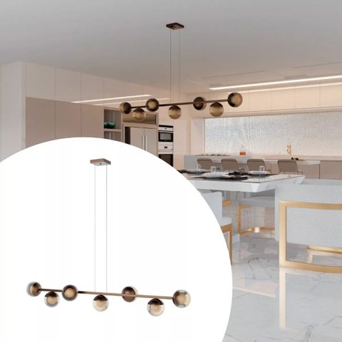 Pendente Luminaria Lustre de Teto Jabuticaba de 7 Globos Decoração Casa Cozinha Sala Escritório