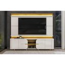Ver imagem 1 de Rack Bancada C/ Painel P/ Tv até 75 Pol Lord 4 Porta 240x200cm Bali/cedro - Dj Móveis