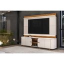 Ver imagem 4 de Rack Bancada C/ Painel P/ Tv até 75 Pol Lord 4 Porta 240x200cm Bali/cedro - Dj Móveis