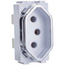 Ver imagem 1 de Módulo de Tomada Branco com Cromado 2p+t de 10 Ampères da Linha Novara - Dc1200-38 - Dicompel