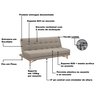 Sofá Cama Bossa Nova 190 cm Linhão Cinza com Marrom 3 Lugares Minha Loja De Móveis - 7
