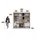 Ver imagem 4 de Guarda Roupa Casal Vertice New 6 Portas de Bater 6 Gavetas MDF Laqueado Neve Móveis Novo Horizonte