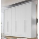 Ver imagem 1 de Guarda Roupa Casal Vertice New 6 Portas de Bater 6 Gavetas MDF Laqueado Neve Móveis Novo Horizonte