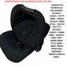 Capa para Bebê Conforto + Capota/ Protetor de Sol + Protetor de Cinto - Preto Liso - 2