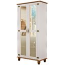 Ver imagem 2 de Cristaleira para Sala de Jantar Madeira 2 Portas Vidro Alegra S05 Off White Nogueira - Lyam Decor