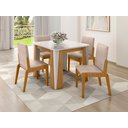 Ver imagem 1 de Conjunto de Mesa com 4 Cadeiras Opera Marrom/Marromle/Off White