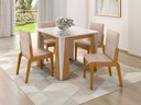 Ver imagem 1 de Conjunto de Mesa com 4 Cadeiras Opera Marrom/Marromle/Off White