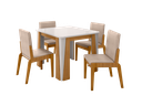 Ver imagem 2 de Conjunto de Mesa com 4 Cadeiras Opera Marrom/Marromle/Off White