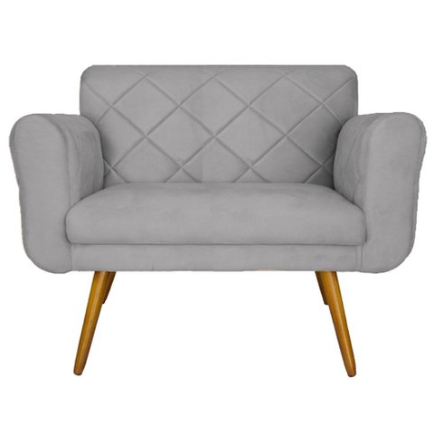 Namoradeira 02 Lugares Isabella Consultório Loja Suede Cinza - LM DECOR