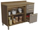 Ver imagem 2 de Armário de Cozinha Balcão 2 Portas e 3 Gavetas 120cm com Tampo e Pés M624 Botanic Kappesberg