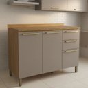 Ver imagem 1 de Balcão de Cozinha 2 Portas e 3 Gavetas 120cm com Tampo e Pés Botanic Kappesberg