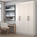 Ver imagem 1 de Armário Multiuso Albuquerque 4 Portas 8 Prateleiras Branco - Panorama Móveis